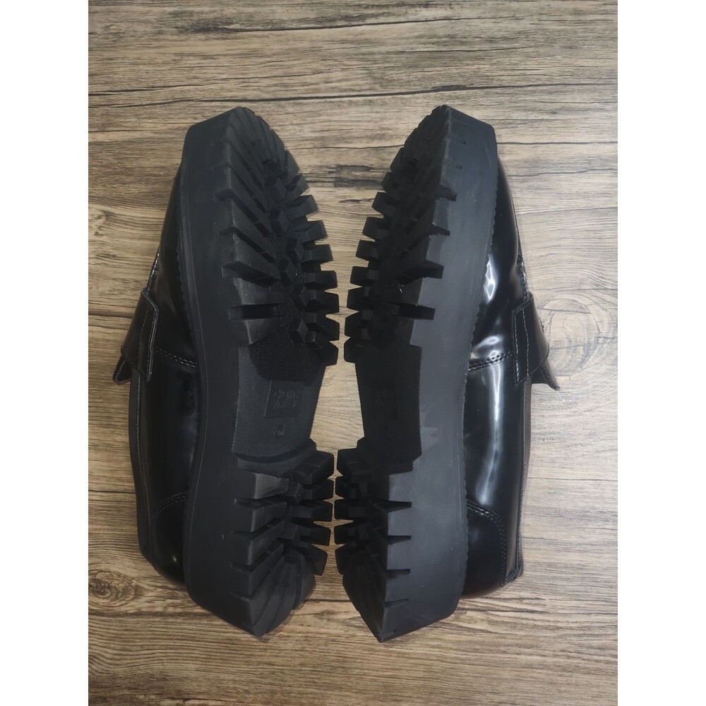 Crown Vintage Women's Black Chunky Lug Sole Platform Penny Loafer US Sz 9.5 Med - Picture 8 of 13